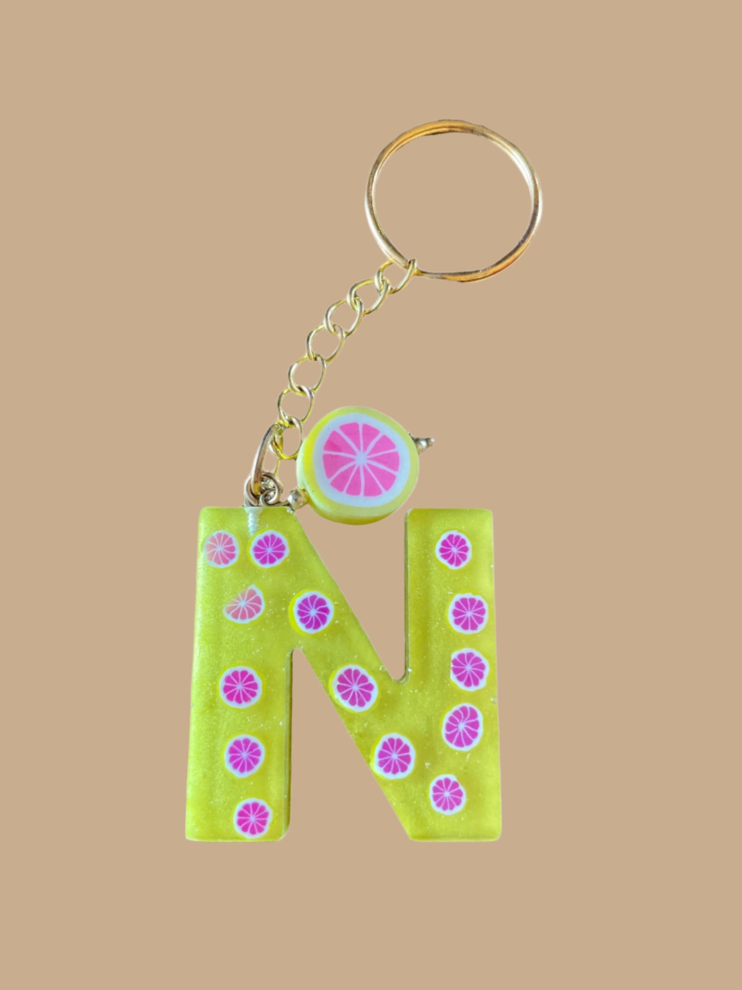 "N" Letter Keychain / Bag Charm