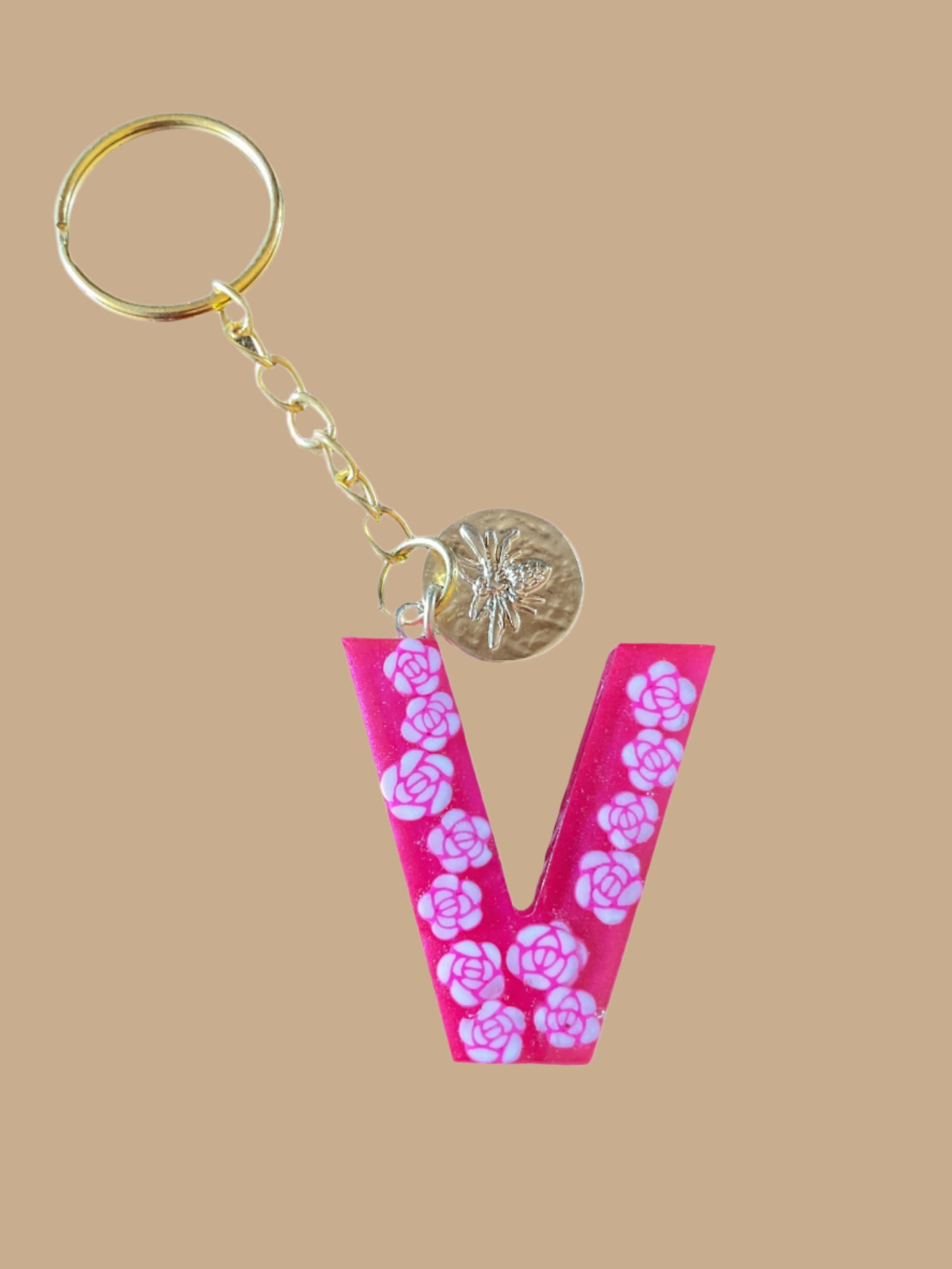 "V" Letter Keychain / Bag Charm
