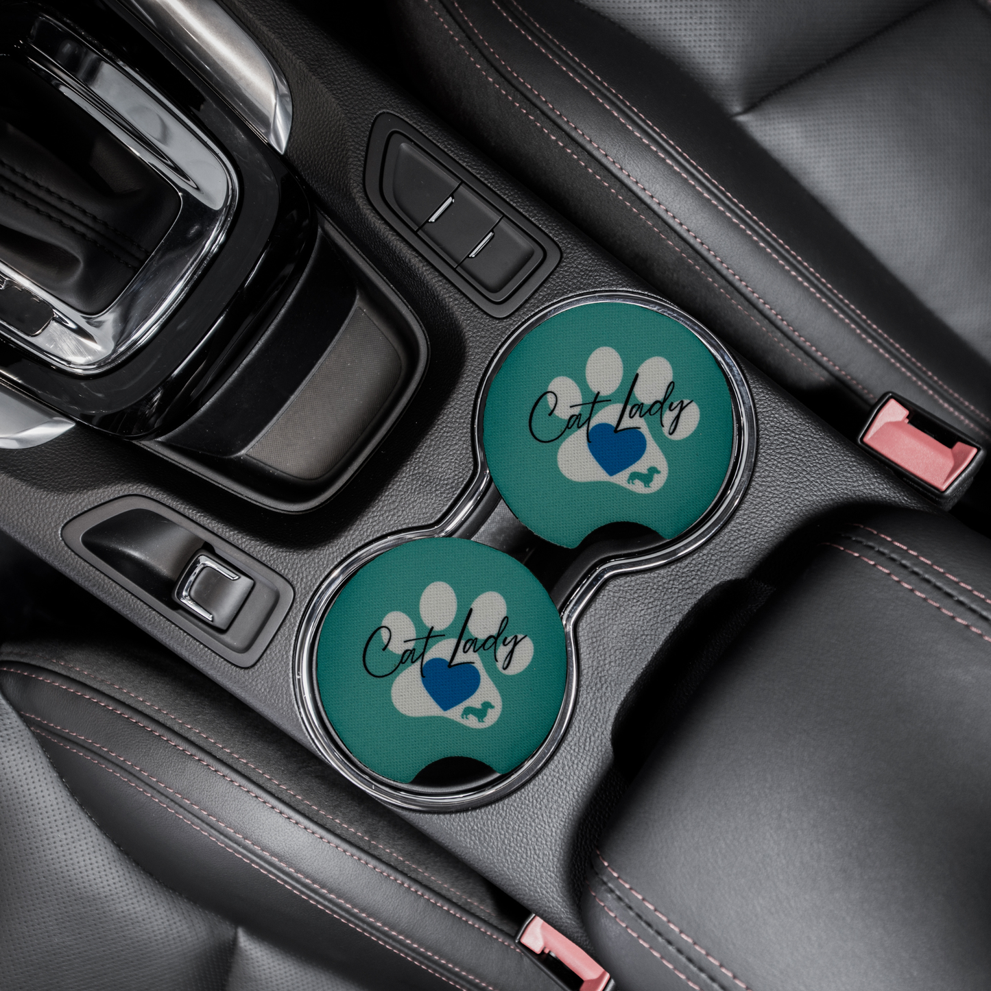 Cat lady car coasters