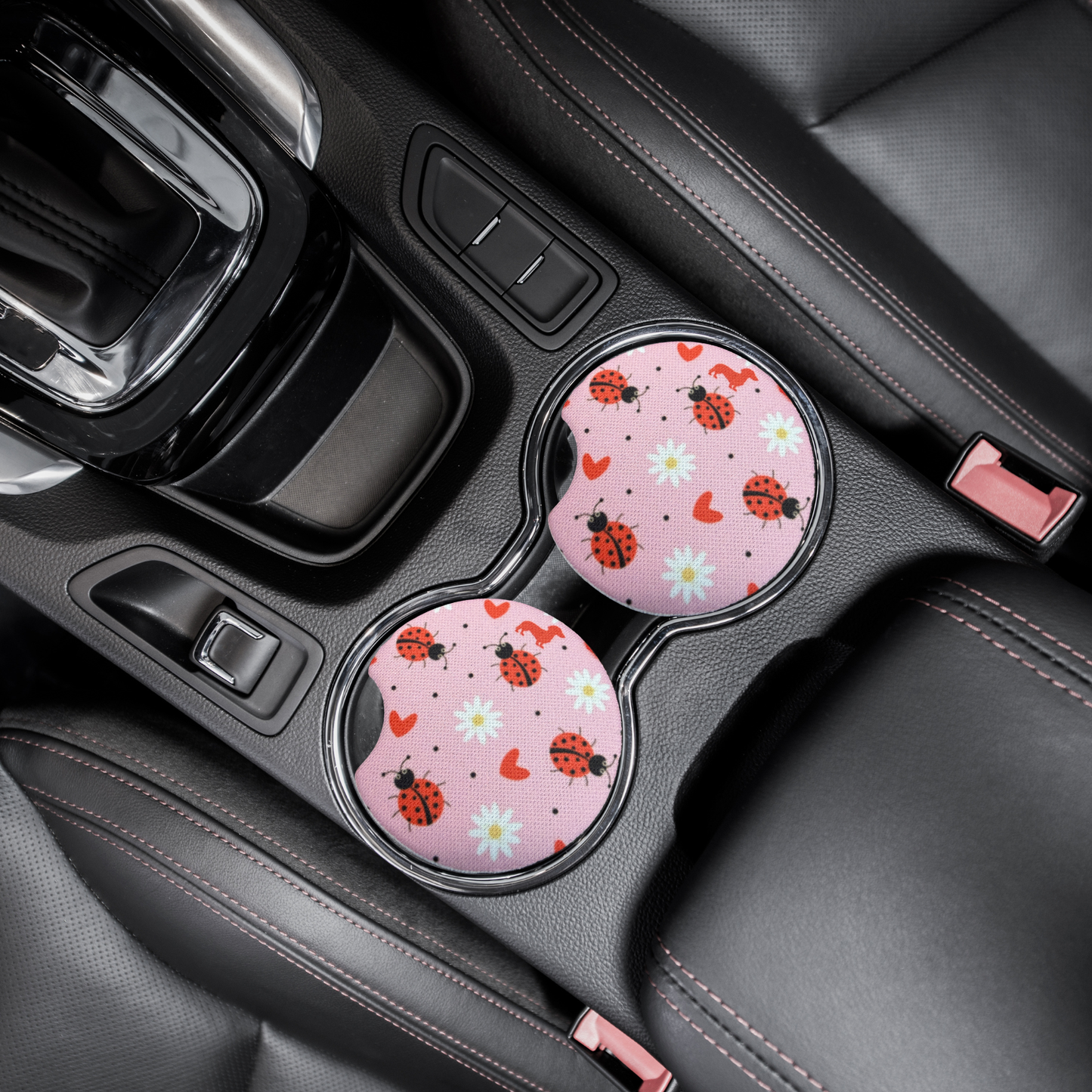 Ladybug car coasters