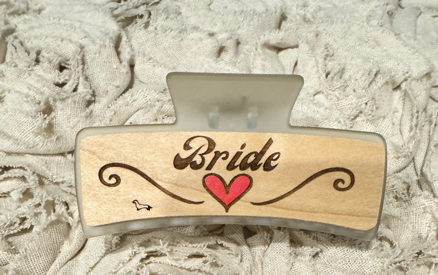 Laser Engraved Wood Claw Hair Clips