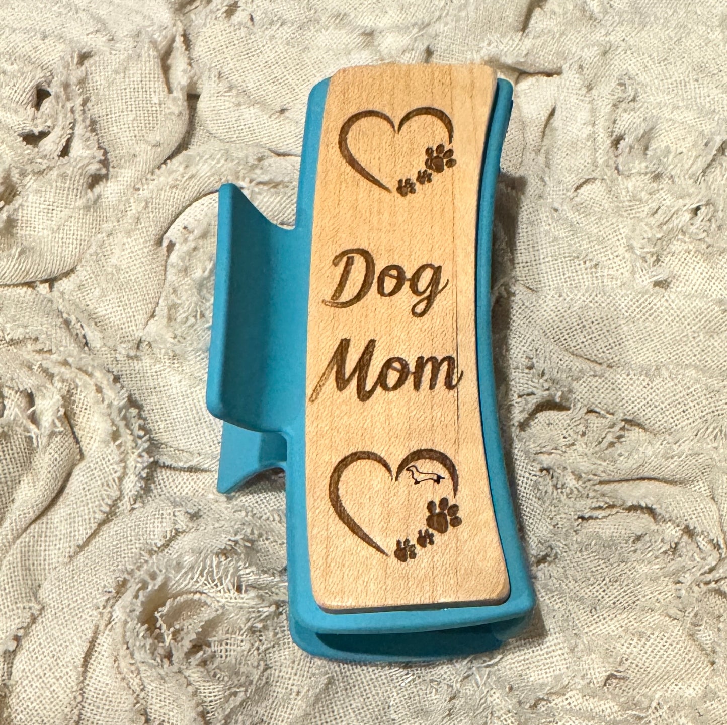 Laser Engraved Wood Claw Hair Clips