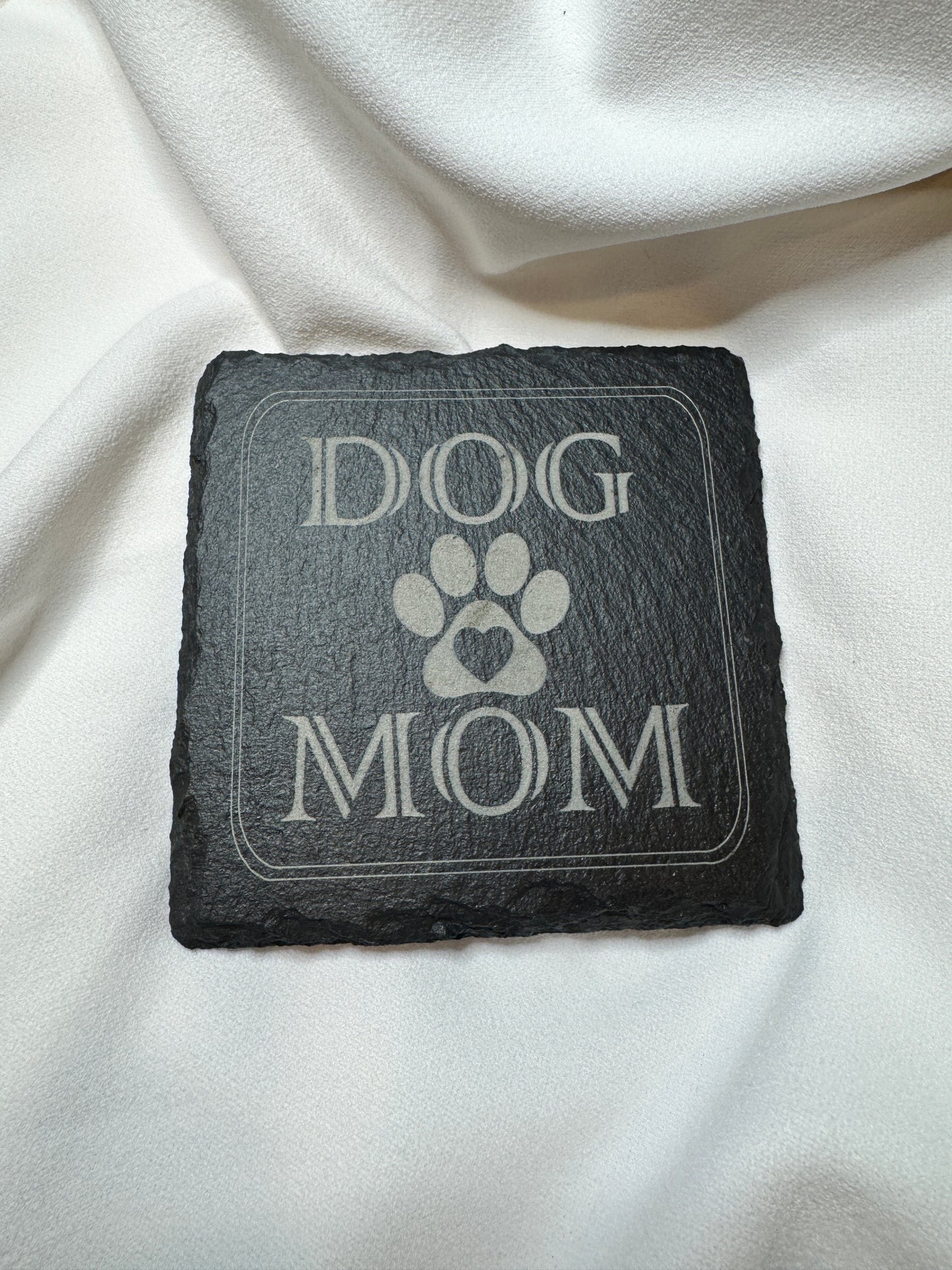 Dog Mom slate coaster