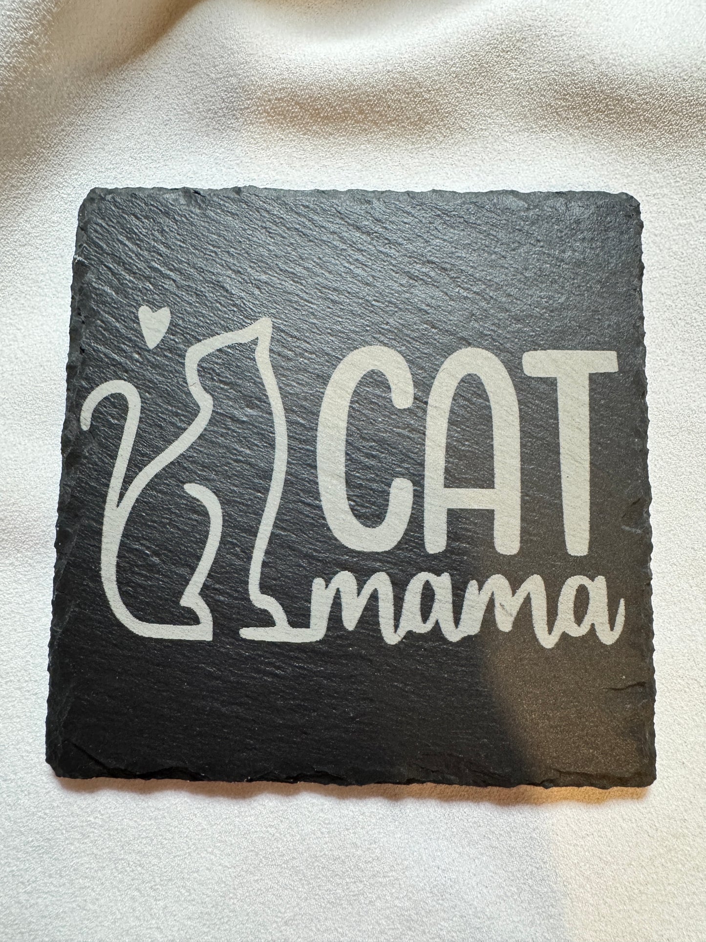 Cat mama slate coaster