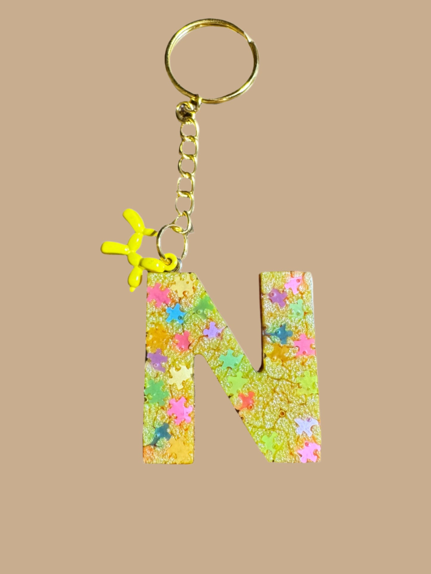 "N" Letter Keychain / Bag Charm