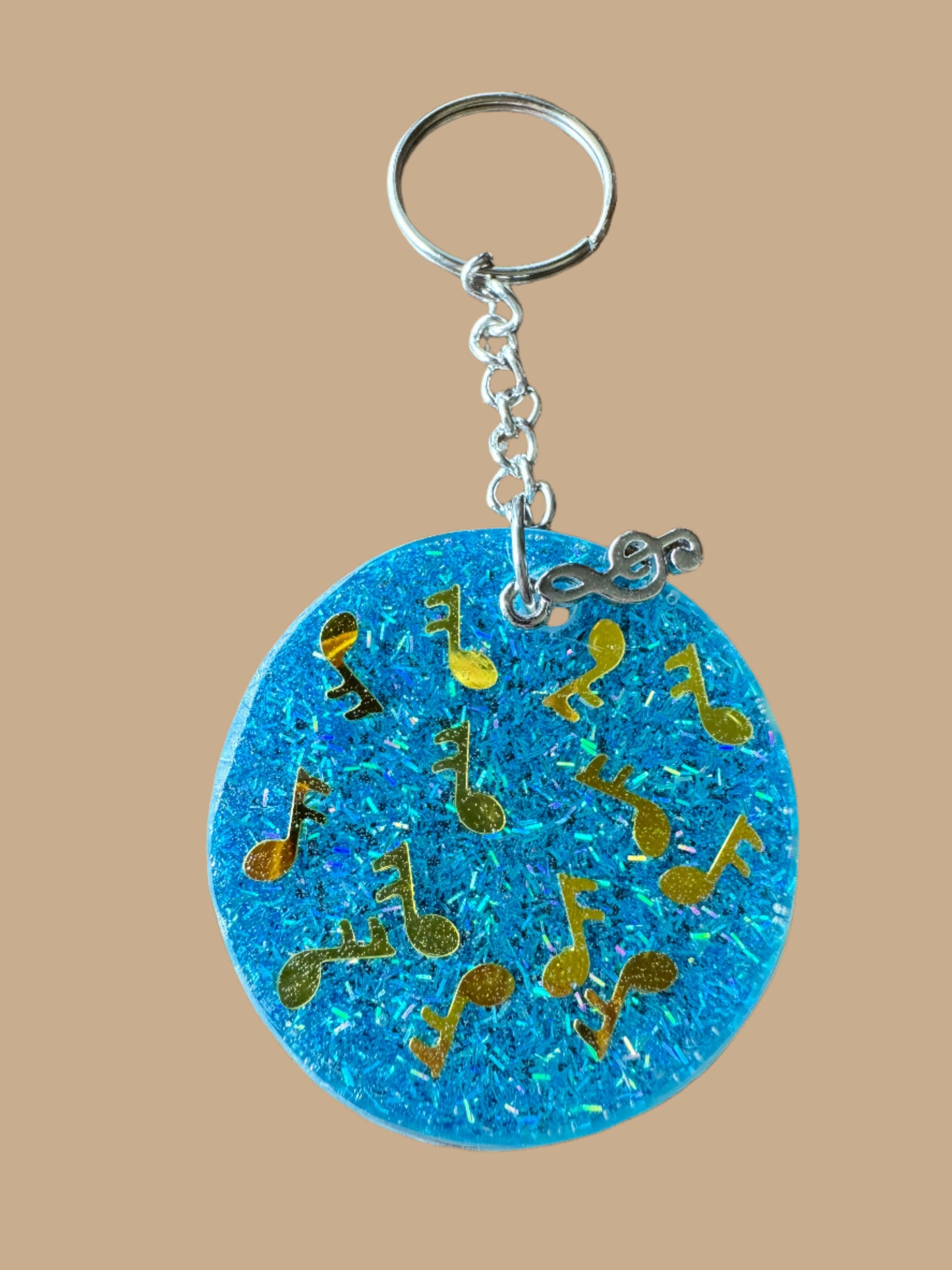 Music Note Round Keychain / Bag Charm
