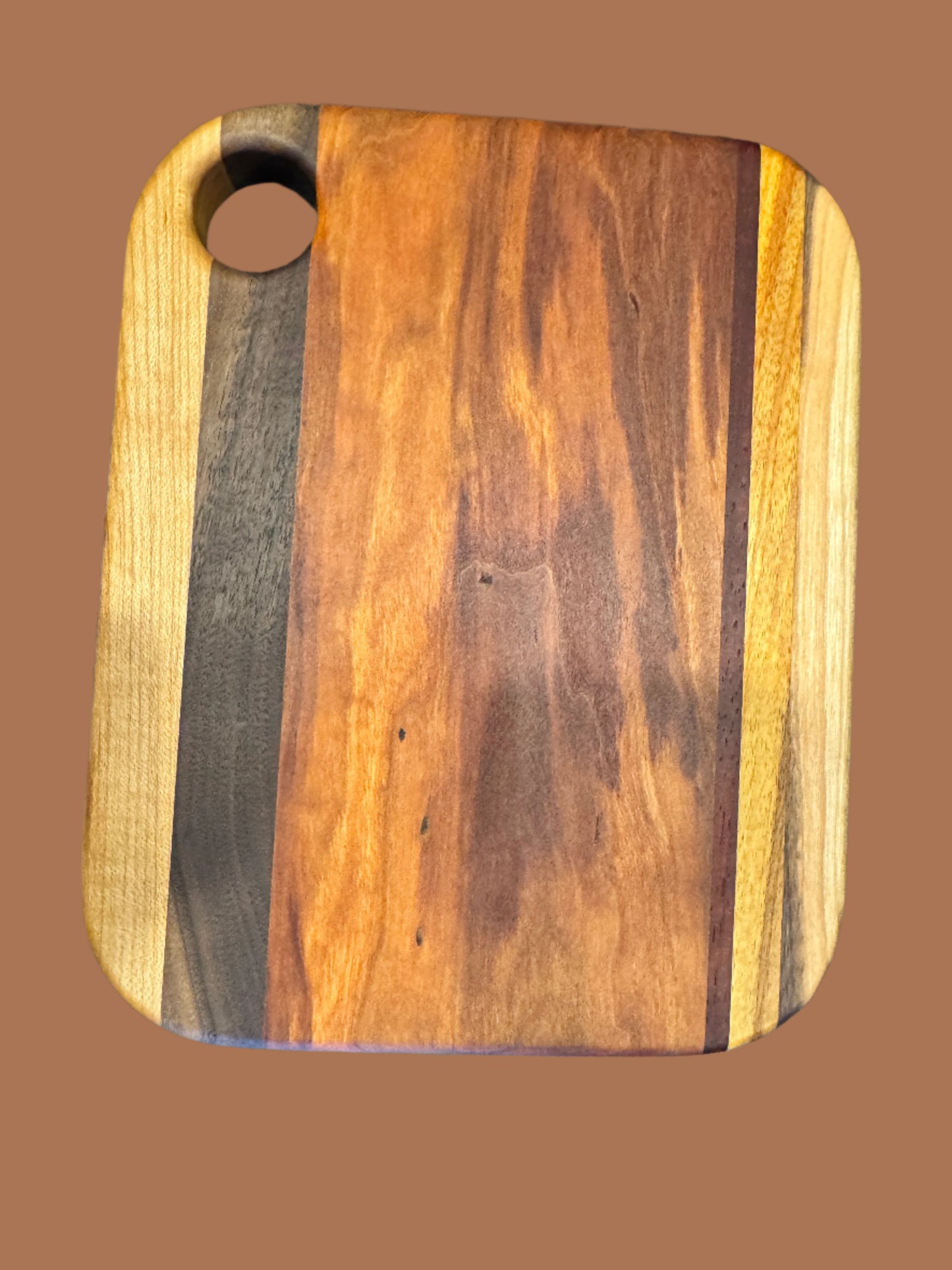 Cherry, Walnut, Padauk & Canary Wood Cutting Board