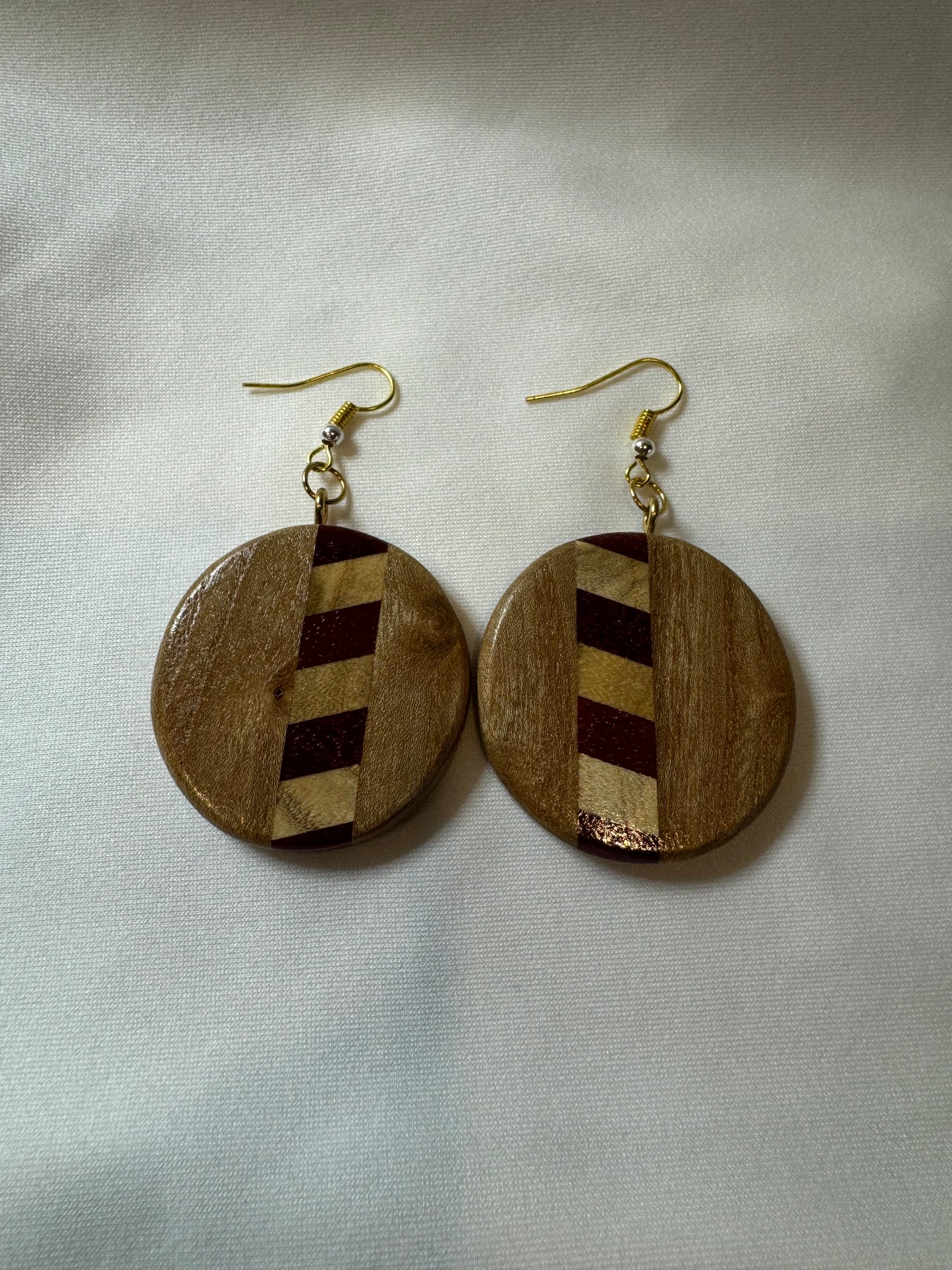 Elm, Purpleheart and Maple Earrings