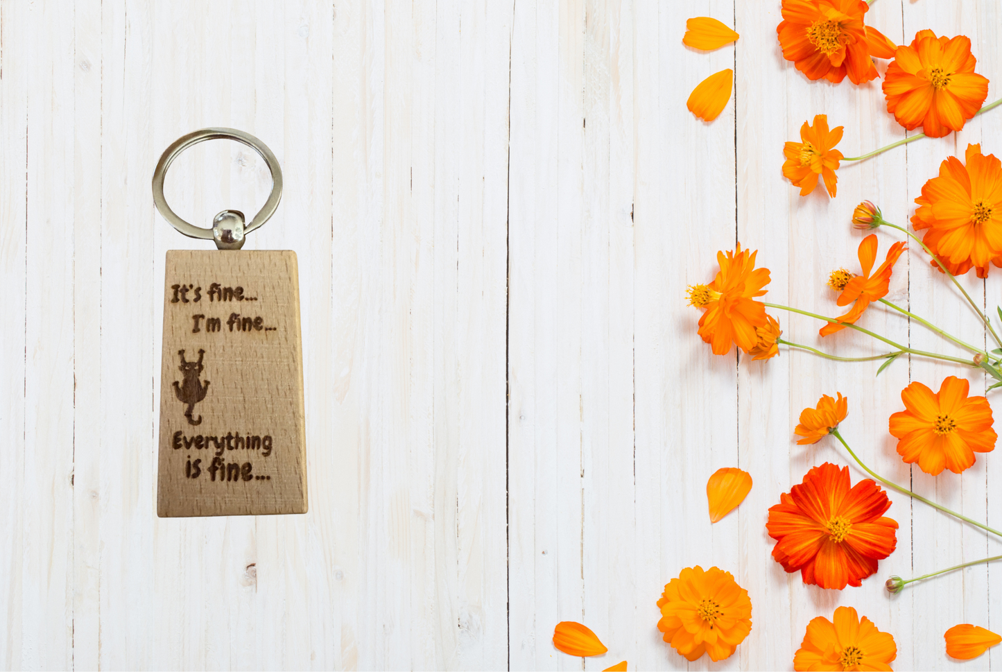 Keychain with humorous text