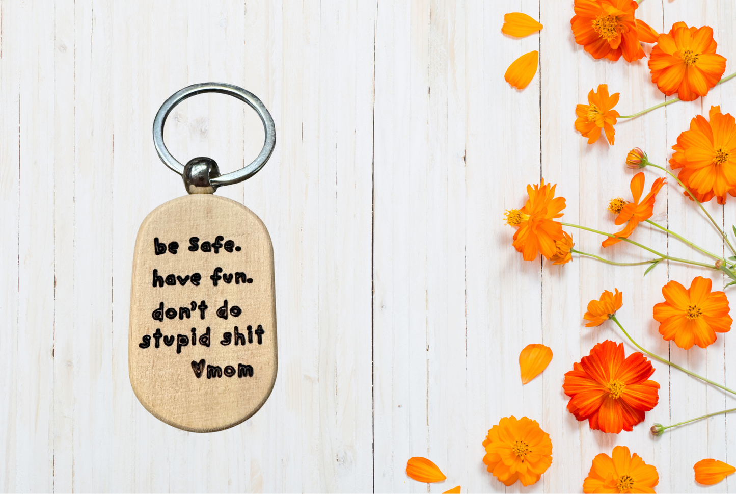 Wood Keychain with hilarious text