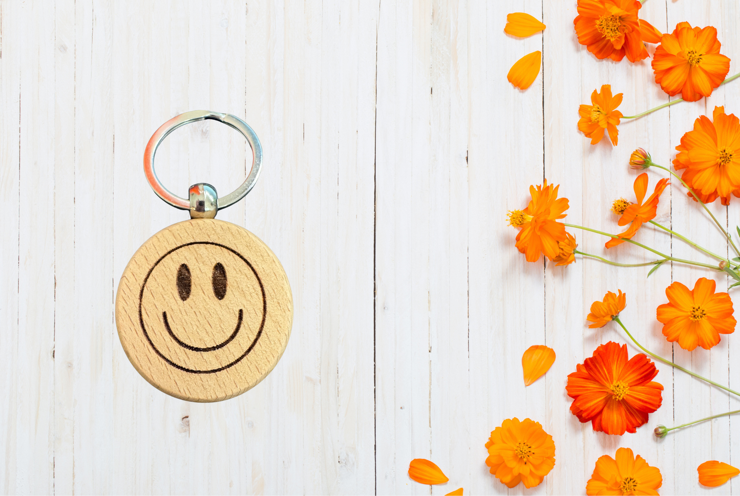 Wood keychain with humorous text