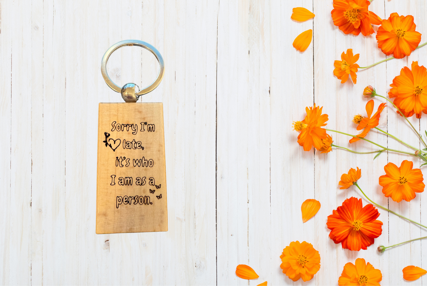 Keychain with humorous text