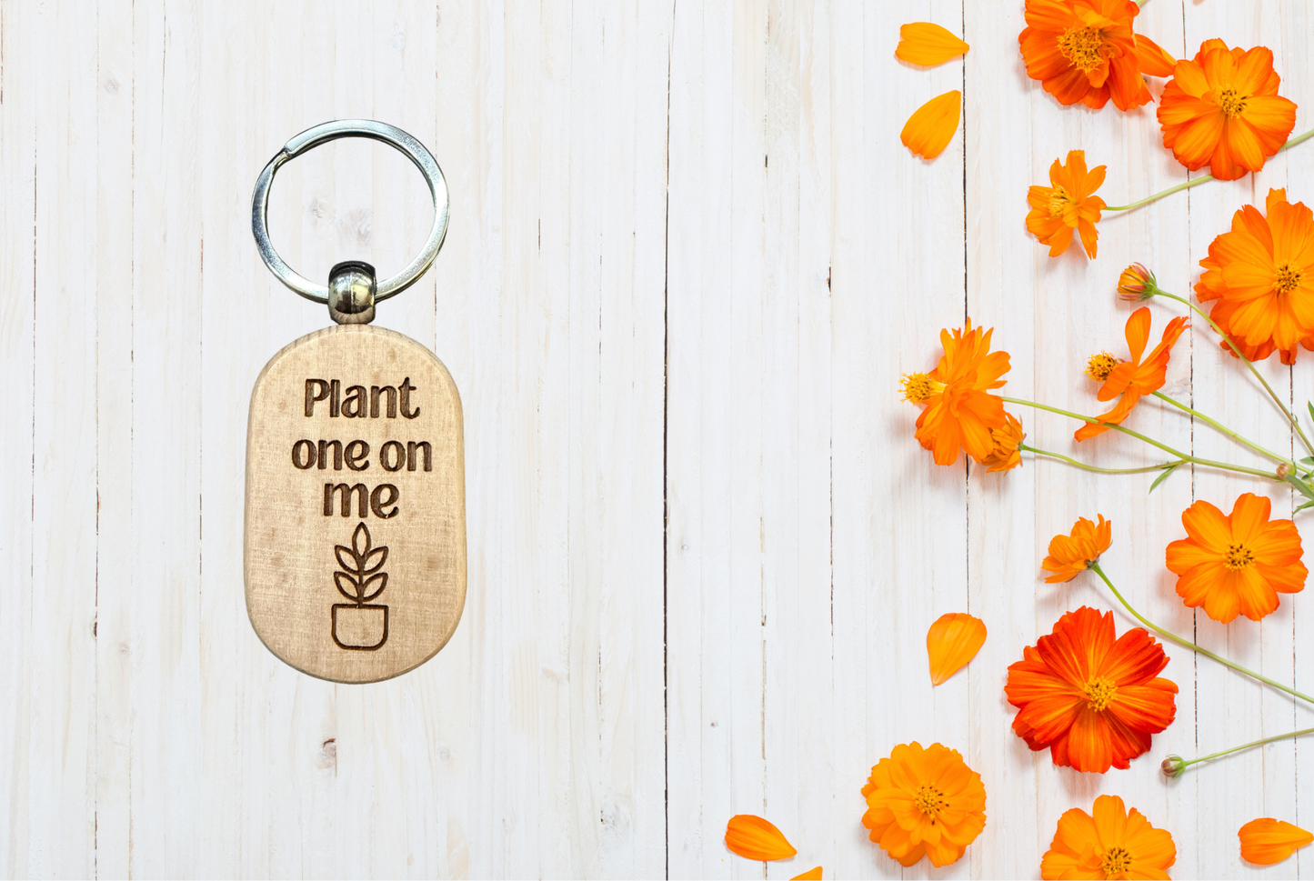 Plant one on me Wood Keychain