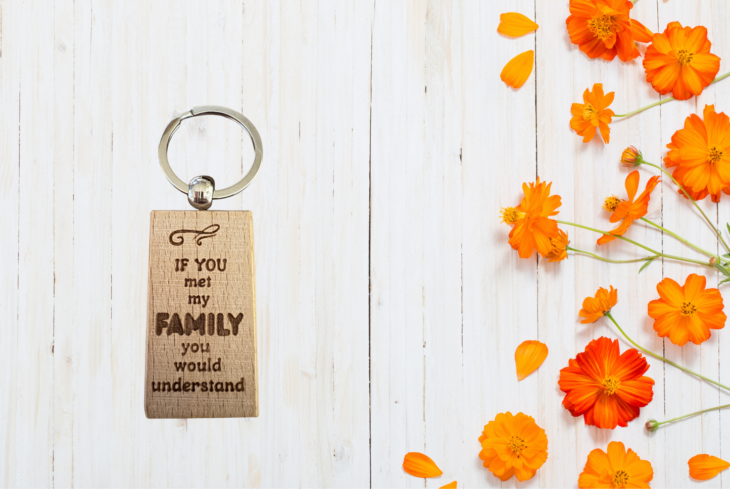 Keychain with humorous text