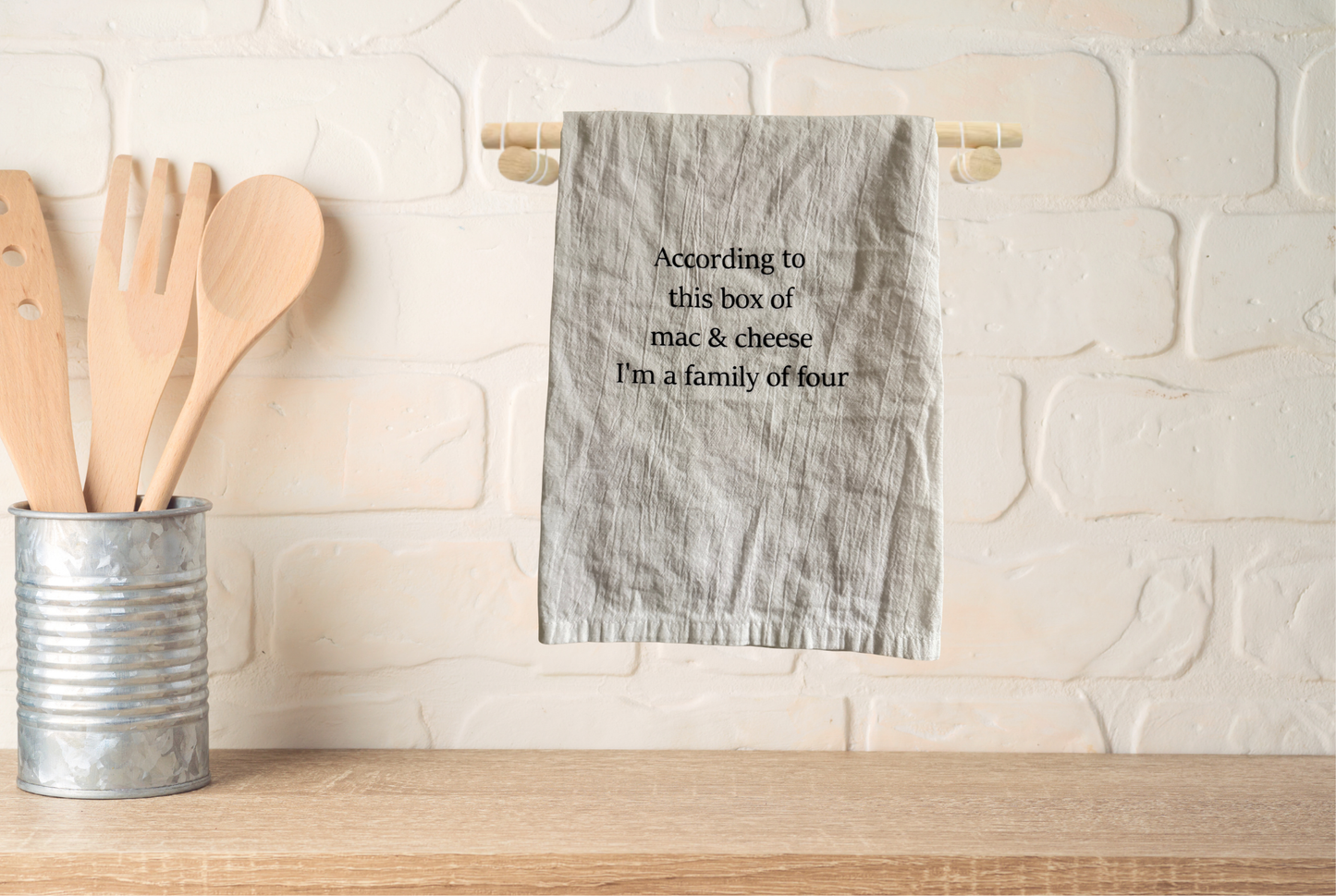 Kitchen towel with humorous text