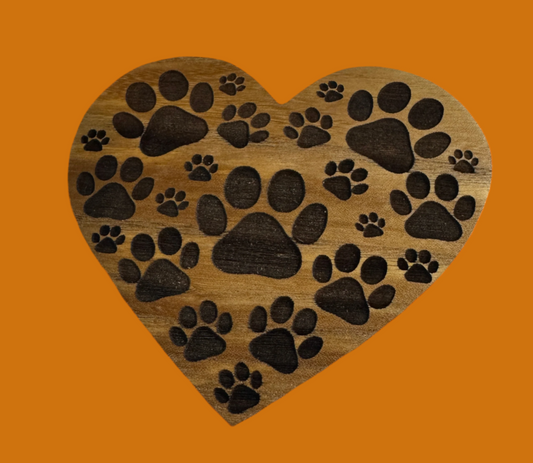 Heart with Paw Prints Magnet