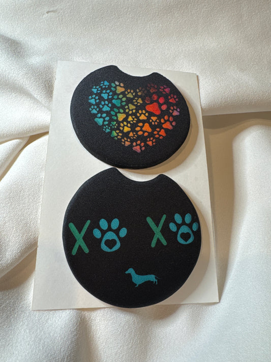 XO paw Car Coasters