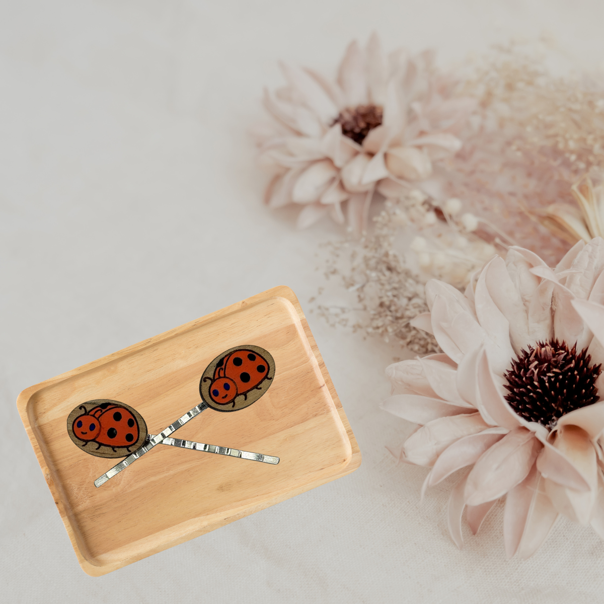 Orange Lady Bug Hair Pin 