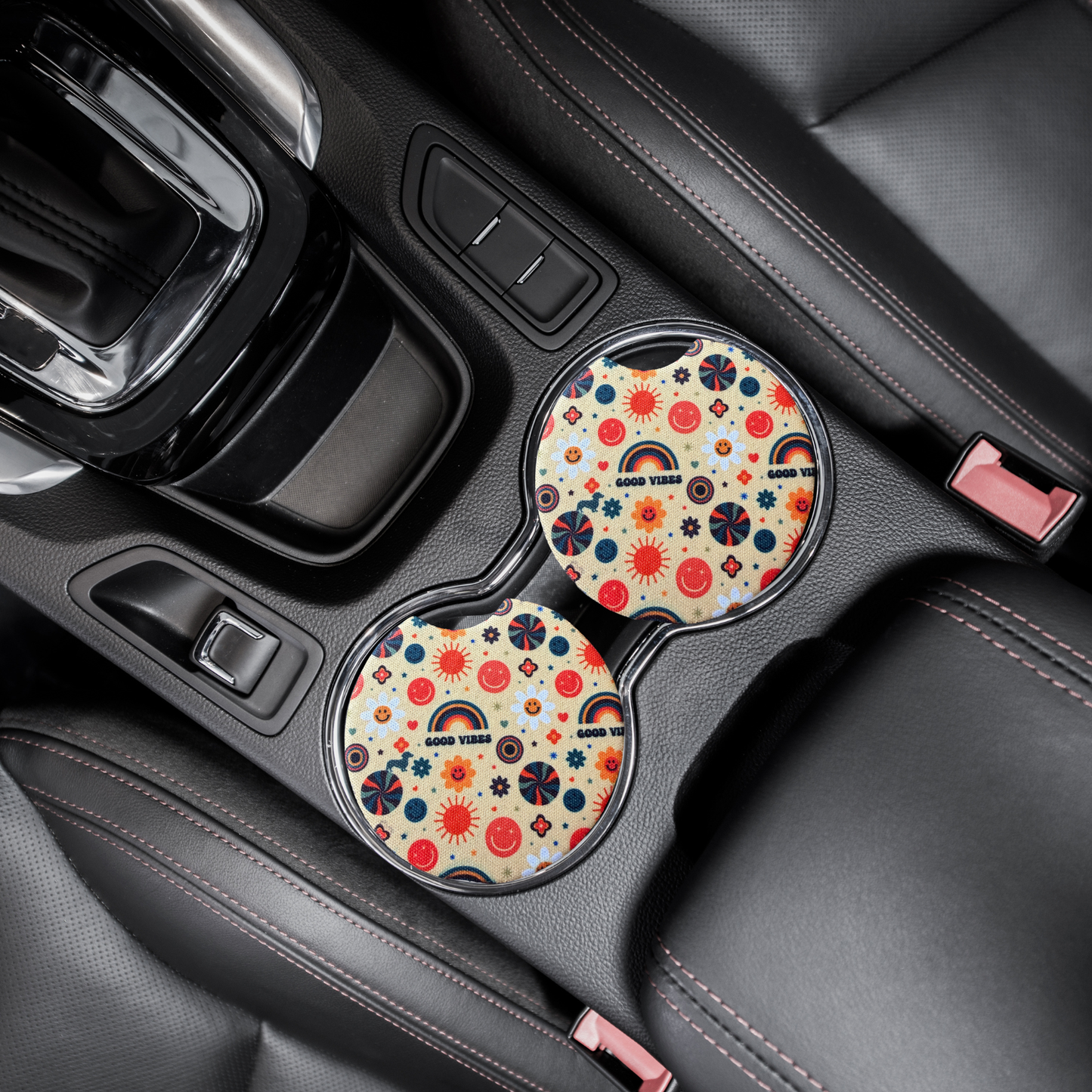 Good vibes car coasters