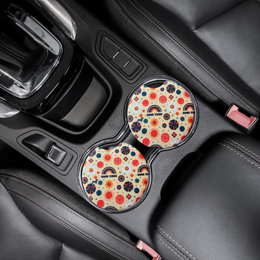 Good vibes car coasters