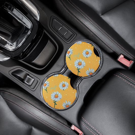 Daisy car coasters