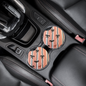 pink stripes with black bows car coasters