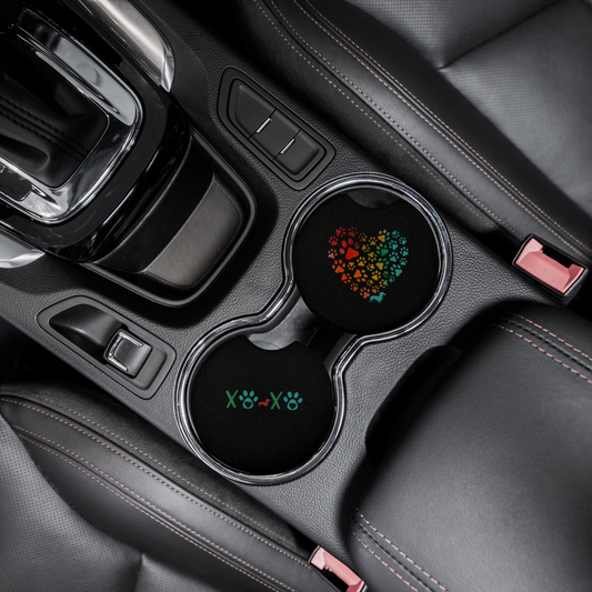XOXO & heart car coasters