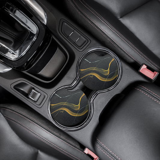 Black & Gold car coasters