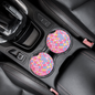 Multicolored disco ball car coasters