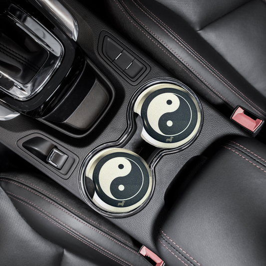 Ying / Yang car coasters