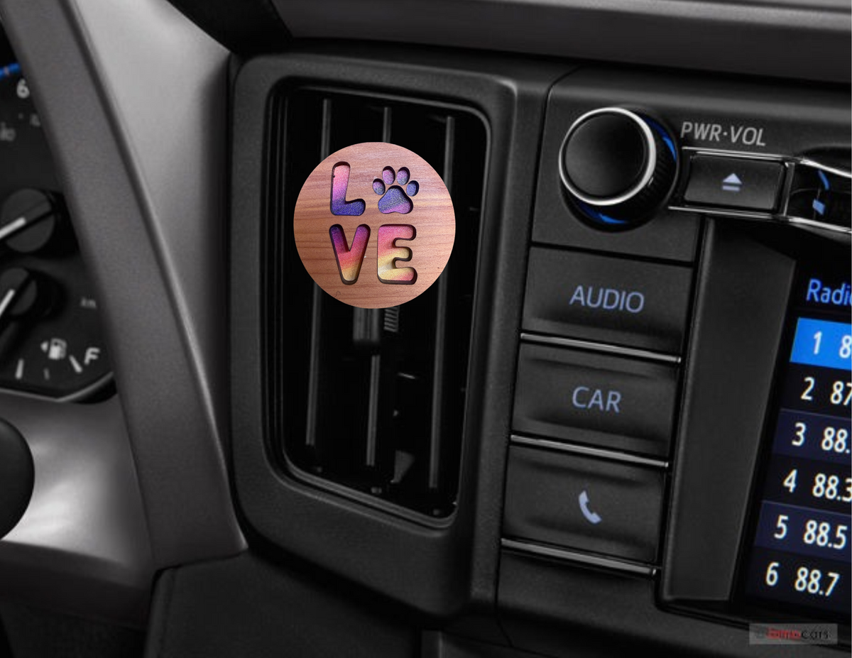 Love with paw print Car Freshener
