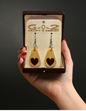 Maple and Bloodwood two-tone heart Earrings *1*