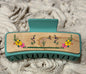 Hand Painted Laser Engraved Wood Claw Hair Clips
