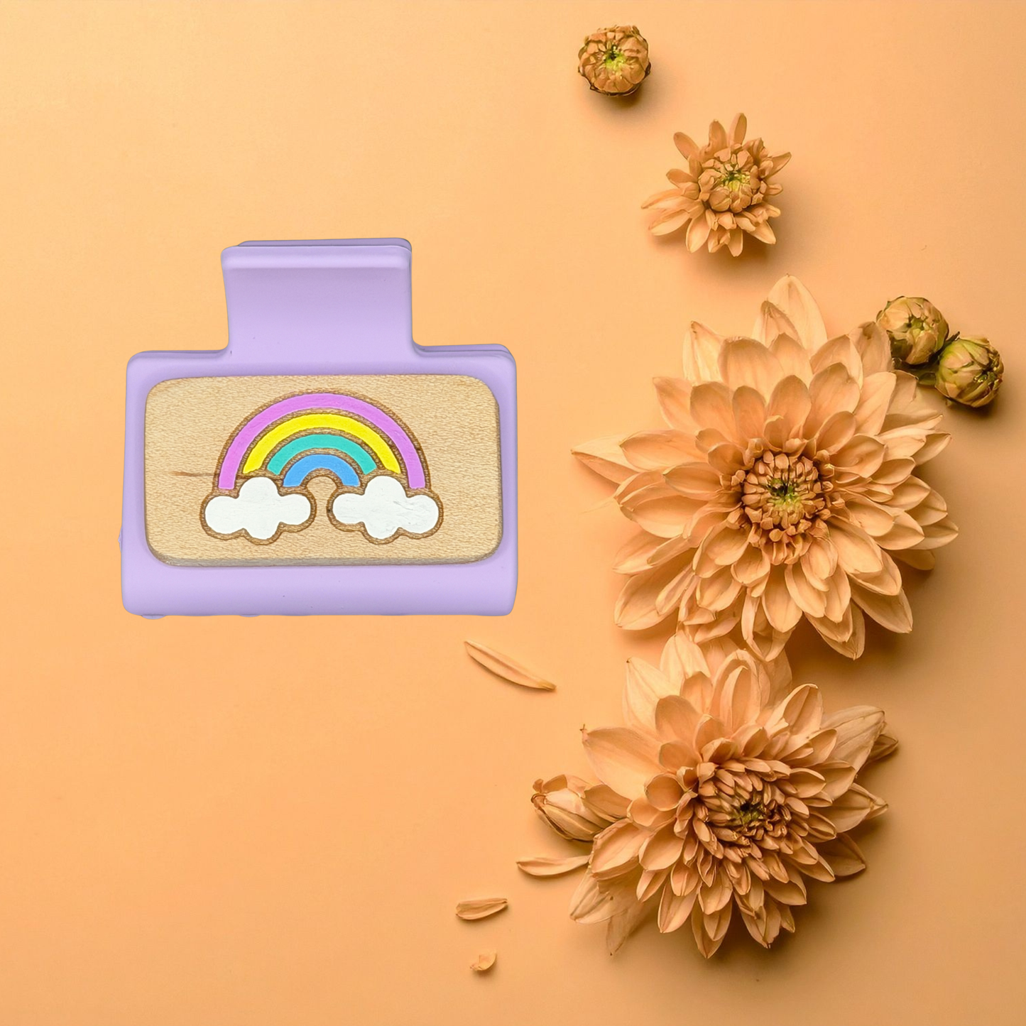 Mini Hand-Painted Laser-Engraved Hair Clips