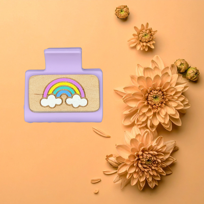Mini Hand-Painted Laser-Engraved Hair Clips