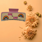Hand Painted Laser Engraved Wood Claw Hair Clips