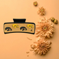 Hand Painted Laser Engraved Wood Claw Hair Clips