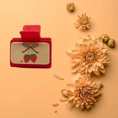 Small Hand Painted Laser Engraved Wood Claw Hair Clips