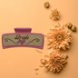Laser Engraved Wood Claw Hair Clips