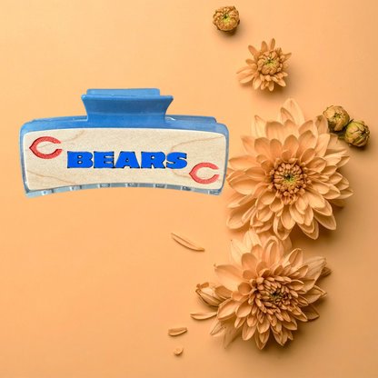 Hand Painted Laser Engraved Wood Claw Hair Clips