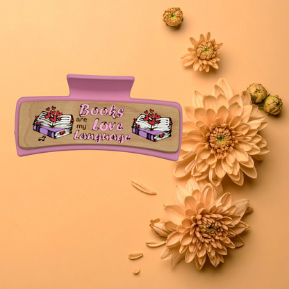 Hand Painted Laser Engraved Wood Claw Hair Clips