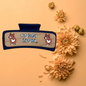 Hand Painted Laser Engraved Wood Claw Hair Clips