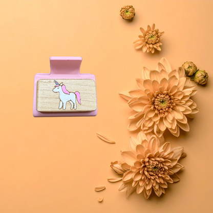 Mini Hand-Painted Laser-Engraved Hair Clips