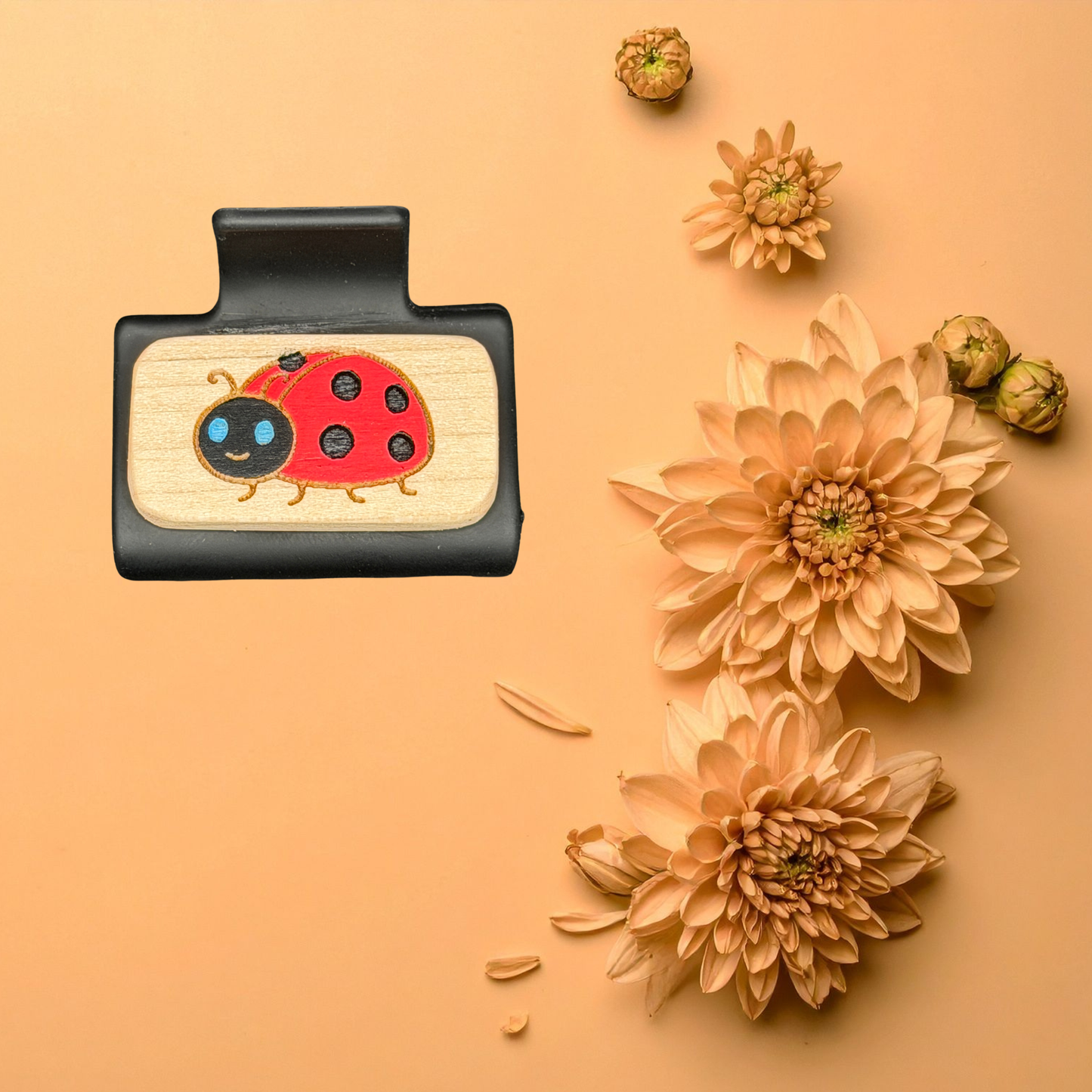 Mini Hand-Painted Laser-Engraved Hair Clips
