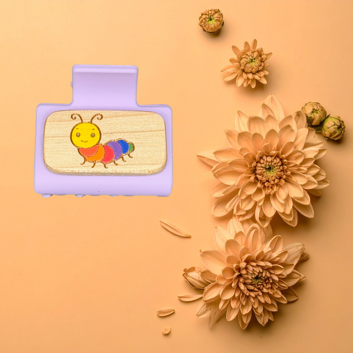 Mini Hand-Painted Laser-Engraved Hair Clips