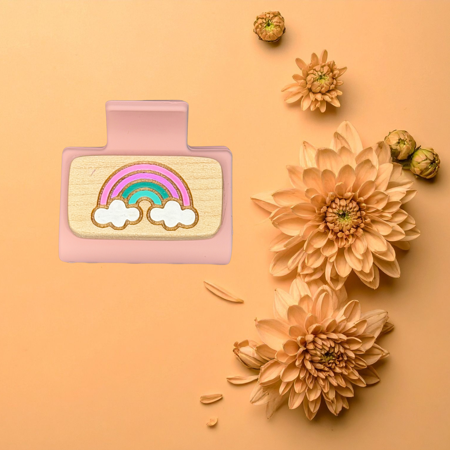 Mini Hand-Painted Laser-Engraved Hair Clips