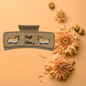 Hand Painted Laser Engraved Wood Claw Hair Clips