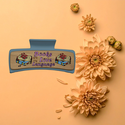 Hand Painted Laser Engraved Wood Claw Hair Clips