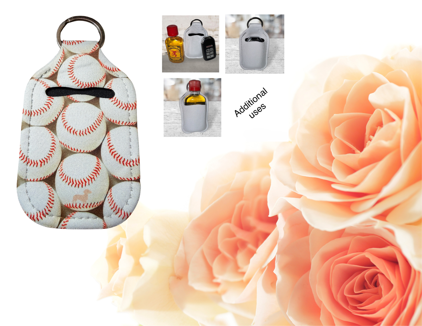 Baseball hand sanitizer holder