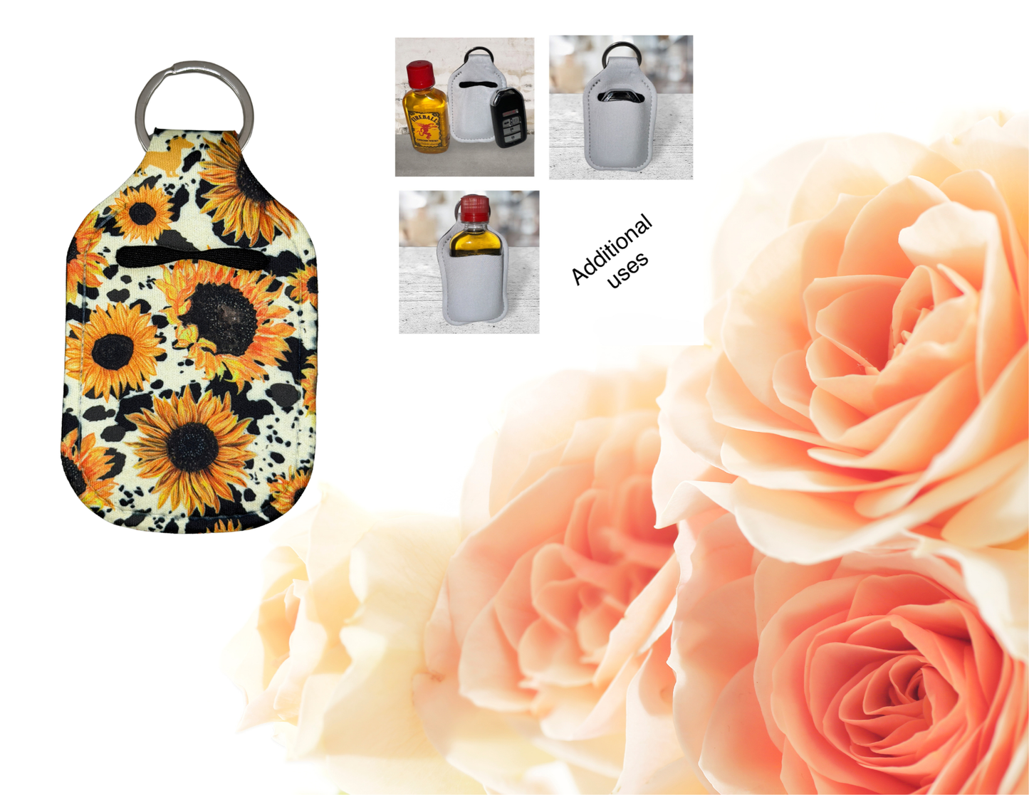 Cow print & Sunflower hand sanitizer holder